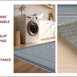 Ultra Soft Area Rug, Non Slip, Stain Resistant, Washable Area Rugs for Living Room, Bedroom, Thick Padded Muslim Mat with Prayer Beads(Blue)