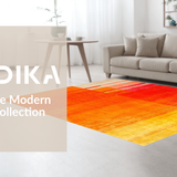 Ultra Soft Area Rug, Non Slip, Stain Resistant, Washable Area Rugs for Living Room, Bedroom, Sleek Modern Multicolor Design Element(Orange)