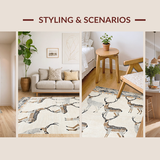 Ultra Soft Area Rug, Non Slip, Stain Resistant, Washable Area Rugs for Living Room, Bedroom, Naturalistic Earthy Animal Motif(Beige)