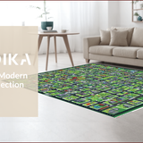 Ultra Soft Area Rug, Non Slip, Stain Resistant, Washable Area Rugs for Living Room, Bedroom, Vibrant Educational Road Map Aesthetic(Gray)