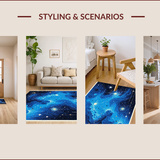 Ultra Soft Area Rug, Non Slip, Stain Resistant, Washable Area Rugs for Living Room, Bedroom, Abstract Galaxy Living Room Non-Slip Space Rug(Blue)