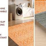 Ultra Soft Area Rug, Non Slip, Stain Resistant, Washable Area Rugs for Living Room, Bedroom, Modern Abstract Colorful Composition(Orange)