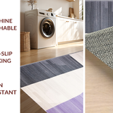 Ultra Soft Area Rug, Non Slip, Stain Resistant, Washable Area Rugs for Living Room, Bedroom, Dynamic Arc Pattern Motif(Purple)