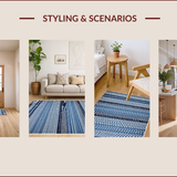 Ultra Soft Area Rug, Non Slip, Stain Resistant, Washable Area Rugs for Living Room, Bedroom, Stylish Coastal Blue Patterns(Blue)