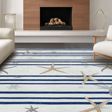 Ultra Soft Area Rug, Non Slip, Stain Resistant, Washable Area Rugs for Living Room, Bedroom, Trendy Nautical Patterned Decor Piece(Gray)
