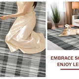 Ultra Soft Area Rug, Non Slip, Stain Resistant, Washable Area Rugs for Living Room, Bedroom, Graphic Monochrome Striped Area Rug(Black)