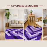 Ultra Soft Area Rug, Non Slip, Stain Resistant, Washable Area Rugs for Living Room, Bedroom, Chic Solid Purple Shag Style(Purple)