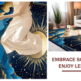 Ultra Soft Area Rug, Non Slip, Stain Resistant, Washable Area Rugs for Living Room, Bedroom, Dreamy Universe Celestial Vibes(Blue)