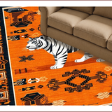 Ultra Soft Area Rug, Non Slip, Stain Resistant, Washable Area Rugs for Living Room, Bedroom, Exotic Orange Spiritual Aesthetic(Orange)
