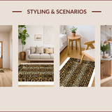 Ultra Soft Area Rug, Non Slip, Stain Resistant, Washable Area Rugs for Living Room, Bedroom, Eclectic Khaki Animal Motif(Beige)