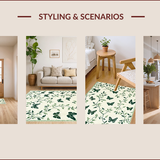 Ultra Soft Area Rug, Non Slip, Stain Resistant, Washable Area Rugs for Living Room, Bedroom, vintage insect print(Ivory)
