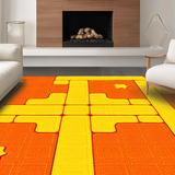 Ultra Soft Area Rug, Non Slip, Stain Resistant, Washable Area Rugs for Living Room, Bedroom, Vivid Playful Plush Tufted Delight(Orange)