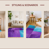 Ultra Soft Area Rug, Non Slip, Stain Resistant, Washable Area Rugs for Living Room, Bedroom, Non-Slip Contemporary Classroom Area Rug(Purple)