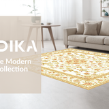 Ultra Soft Area Rug, Non Slip, Stain Resistant, Washable Area Rugs for Living Room, Bedroom, Rustic Ogee Patterned Aesthetic(Beige)
