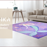 Ultra Soft Area Rug, Non Slip, Stain Resistant, Washable Area Rugs for Living Room, Bedroom, Charming Furry Rainbow Textures(Purple)