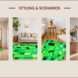 Ultra Soft Area Rug, Non Slip, Stain Resistant, Washable Area Rugs for Living Room, Bedroom, Vivid Abstract Green Animal Print(Green)