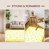 Ultra Soft Area Rug, Non Slip, Stain Resistant, Washable Area Rugs for Living Room, Bedroom, Rustic Yellow Flower Arrangement(Yellow)