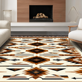 Ultra Soft Area Rug, Non Slip, Stain Resistant, Washable Area Rugs for Living Room, Bedroom, Warm Beige Tiled Composition(Brown)