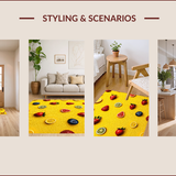 Ultra Soft Area Rug, Non Slip, Stain Resistant, Washable Area Rugs for Living Room, Bedroom, Playful Citrus Design Shower Soft Bath Rug(Yellow)