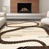 Ultra Soft Area Rug, Non Slip, Stain Resistant, Washable Area Rugs for Living Room, Bedroom, Vibrant Boho Wildlife Illustration(Beige)