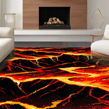Ultra Soft Area Rug, Non Slip, Stain Resistant, Washable Area Rugs for Living Room, Bedroom, Vivid Abstract Magma Design(Red)