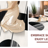 Ultra Soft Area Rug, Non Slip, Stain Resistant, Washable Area Rugs for Living Room, Bedroom, Sophisticated Toned Monochrome Theme(Black)