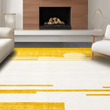 Ultra Soft Area Rug, Non Slip, Stain Resistant, Washable Area Rugs for Living Room, Bedroom, Chic Half Moon Bright Design(Yellow)