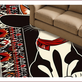 Ultra Soft Area Rug, Non Slip, Stain Resistant, Washable Area Rugs for Living Room, Bedroom, Vibrant Rustic Animal Print(Black)