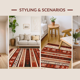 Sophisticated Trellis Design in Rust Tones(Red)