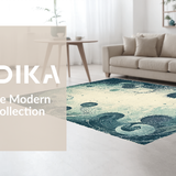 Ultra Soft Area Rug, Non Slip, Stain Resistant, Washable Area Rugs for Living Room, Bedroom, Marine Life Inspired Rug With Elegant Tentacle Swirl Pattern For Decor(Blue)