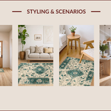 Ultra Soft Area Rug, Non Slip, Stain Resistant, Washable Area Rugs for Living Room, Bedroom, Elegant Geometric Pattern Fusion(Beige)