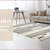 Ultra Soft Area Rug, Non Slip, Stain Resistant, Washable Area Rugs for Living Room, Bedroom, Rustic Minimalist Diamond Pattern(White)