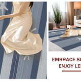 Ultra Soft Area Rug, Non Slip, Stain Resistant, Washable Area Rugs for Living Room, Bedroom, Whimsical Starfish and Stripes Fusion(Blue)