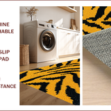 Ultra Soft Area Rug, Non Slip, Stain Resistant, Washable Area Rugs for Living Room, Bedroom, Bold Tiger Print Living Room Decorative Rug(Black)