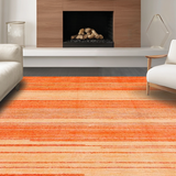 Ultra Soft Area Rug, Non Slip, Stain Resistant, Washable Area Rugs for Living Room, Bedroom, Luxe Warm Monochrome Essence(Orange)