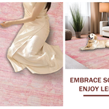 Ultra Soft Area Rug, Non Slip, Stain Resistant, Washable Area Rugs for Living Room, Bedroom, Whimsical Ribbon Knot Rug with Loop Accents and Scallop Pattern(Pink)