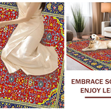 Ultra Soft Area Rug, Non Slip, Stain Resistant, Washable Area Rugs for Living Room, Bedroom, Dynamic Earthy Ogee Aesthetic(Red)