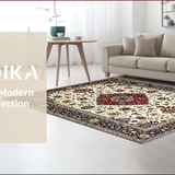 Ultra Soft Area Rug, Non Slip, Stain Resistant, Washable Area Rugs for Living Room, Bedroom, Elegant Floral Medallion Design(Ivory)