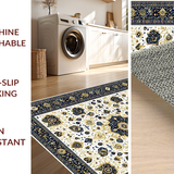 Ultra Soft Area Rug, Non Slip, Stain Resistant, Washable Area Rugs for Living Room, Bedroom, Sunny Floral Whirl(White)