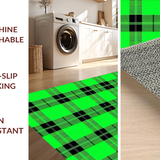 Ultra Soft Area Rug, Non Slip, Stain Resistant, Washable Area Rugs for Living Room, Bedroom, Rustic Buffalo Plaid Motif(Black)
