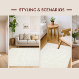 Ultra Soft Area Rug, Non Slip, Stain Resistant, Washable Area Rugs for Living Room, Bedroom, Chic Fluffy Softness for Interiors(Beige)