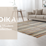 Ultra Soft Area Rug, Non Slip, Stain Resistant, Washable Area Rugs for Living Room, Bedroom, Whimsical Soft-Toned Stripe Arrangement(Orange)
