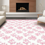Ultra Soft Area Rug, Non Slip, Stain Resistant, Washable Area Rugs for Living Room, Bedroom, Stylish Soft-Toned Floral Elegance(White)