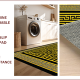 Ultra Soft Area Rug, Non Slip, Stain Resistant, Washable Area Rugs for Living Room, Bedroom, Greek Key Shower Curtain Modern Home Decor(Black)