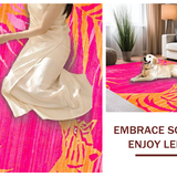 Ultra Soft Area Rug, Non Slip, Stain Resistant, Washable Area Rugs for Living Room, Bedroom, Trendy Eye-Catching Tiger Motif(Pink)