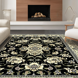 Ultra Soft Area Rug, Non Slip, Stain Resistant, Washable Area Rugs for Living Room, Bedroom, Artistic Black and Cream Fusion(Black)