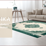 Ultra Soft Area Rug, Non Slip, Stain Resistant, Washable Area Rugs for Living Room, Bedroom, Oriental Distressed Floral(Green)