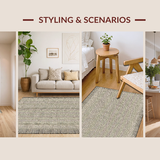 Ultra Soft Area Rug, Non Slip, Stain Resistant, Washable Area Rugs for Living Room, Bedroom, Contemporary Soft Sculptural Elements(Beige)