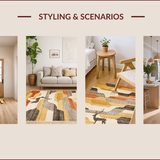 Ultra Soft Area Rug, Non Slip, Stain Resistant, Washable Area Rugs for Living Room, Bedroom, Elegant Earthy Toned Print(Beige)