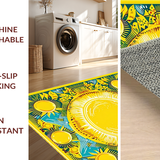 Ultra Soft Area Rug, Non Slip, Stain Resistant, Washable Area Rugs for Living Room, Bedroom, Bold Eclectic Circular Elements(Yellow)